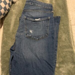 Arizona Jean Company Women's Distressed Blue Boyfriend Jeans